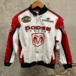 Chase Authentics Youth Red White Embroidered Dodge Racing Jacket NASCAR Large YL